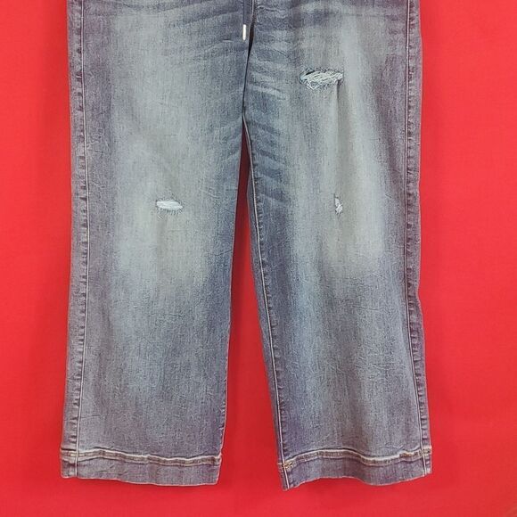 LANE BRYANT Pull-On High-Rise Cozy Wide Leg Jean - Medium Wash Size 16 - Picture 4 of 9